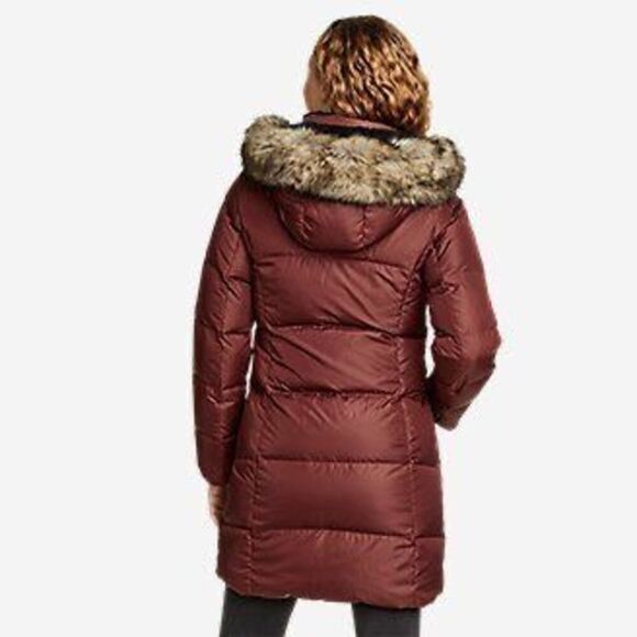 Eddie Bauer Women's Lodge Cascadian Down Parka In Burnt Orange Size M - Picture 4 of 10